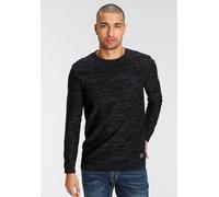 Rundhalspullover AJC, Herren, Gr. 4XL (68/70), schwarz, Feinstrick, Obermaterial: 100% Baumwolle, meliert, unifarben, schmal, Rundhals, Rippstrickbündchen, Pullover Rundhalspullover, in melierter Opti