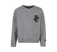 Rundhalspullover ANOTHER COTTON LAB "Another Cotton Lab Another Set Knit Sweater", Damen, Gr. M, grau, 100% Baumwolle, mehrfarbig, normal, Rundhals, Pullover Rundhalspullover (61530446-M) grau