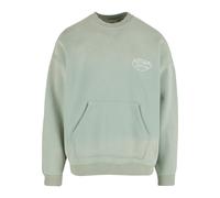 Rundhalspullover ANOTHER COTTON LAB "Another Cotton Lab Matcha Mornings Oversized Sweatshirt", Herren, Gr. M, grün, 52% Baumwolle, 48% Polyester, mehrfarbig, oversize, Rundhals, Pullover Rundhalspullo