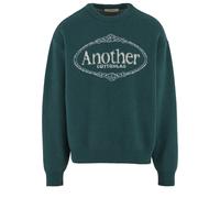 Rundhalspullover ANOTHER COTTON LAB "Another Cotton Lab Royal Chest Print Sweater", Herren, Gr. XL, grün, 50% Viskose, 28% Polyester, 22% Polyamid, mehrfarbig, relaxed fit, Rundhals, Pullover Rundhals