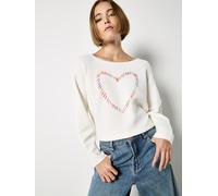 Rundhalspullover APRICOT "Strickpullover", Damen, Gr. M (38), beige (creme), Strick, Obermaterial: 47% Viskose CV. 34% Polyester PES. 19% Nylon NY., gemustert, normal, Gerippt, Pullover Rundhalspullov