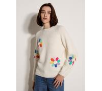 Rundhalspullover APRICOT "Strickpullover", Damen, Gr. M (38), beige (creme), Strick, Obermaterial: 50% Viskose CV. 50% Polyacryl PAN., gemustert, normal, Gerippt, Pullover Rundhalspullover, mit aufgen