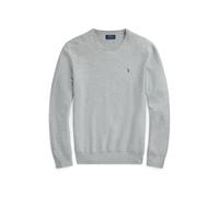 Rundhalspullover aus Baumwollpiqué M Grey