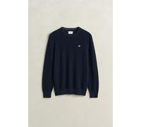 Rundhalspullover aus strukturierter Baumwolle Blau XL