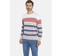 Rundhalspullover BABISTA "Pullover CARIANETTO", Herren, Gr. L, beige (beige gestreift), Obermaterial: 70% Baumwolle CO. 30% Polyacryl PAN., unifarben, normal, Rundhals, Pullover Rundhalspullover, im C