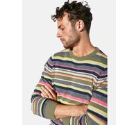 Rundhalspullover BABISTA "Pullover HALIN", Herren, Gr. L, grün (grün gestreift), Obermaterial: 100% Baumwolle CO., Pullover Rundhalspullover (53707529-L) grün gestreift