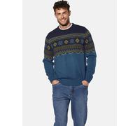 Rundhalspullover BABISTA "Pullover ILMAR", Herren, Gr. XL, blau (blau gemustert), Obermaterial: 70% Polyacryl PAN. 30% Wolle mw., Pullover Rundhalspullover (25312459-XL) blau gemustert