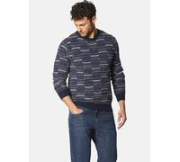 Rundhalspullover BABISTA "Pullover LIVIBELTI", Herren, Gr. M, blau (blau gemustert), Obermaterial: 55% Polyacryl PAN. 40% Wolle mw. 5% Polyamid ECONYL PA ECONYL., gemustert, normal, Rundhals, Pullover