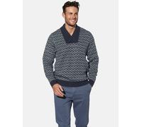 Rundhalspullover BABISTA "Pullover OMARION", Herren, Gr. L, blau (dunkelblau gemustert), Obermaterial: 45% Polyacryl PAN. 35% Baumwolle CO. 20% Wolle mw., Pullover Rundhalspullover (74600169-L) dunkel