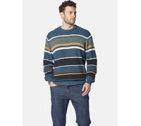 Rundhalspullover BABISTA "Pullover TORIVARA", Herren, Gr. M, blau (petrol gestreift), Obermaterial: 55% Polyacryl PAN. 45% Baumwolle CO., gestreift, normal, Rundhals, Pullover Rundhalspullover, mit St