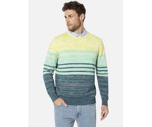 Rundhalspullover BABISTA "Pullover WALNOR", Herren, Gr. XXL, grün (grün petrol gestreift), Obermaterial: 100% Baumwolle CO., Pullover Rundhalspullover (20284736-XXL) grün petrol gestreift