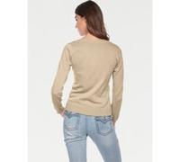 Rundhalspullover "Rundhals-Pullover", Damen, Gr. 38, beige, 100% Baumwolle, LINEA TESINI BY HEINE, unifarben, Pullover Rundhalspullover (83832506-38) beige
