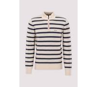 New Zealand Auckland (NZA) Half Zip Pullover Wanake Stripe Ecru - Größe M Blau M