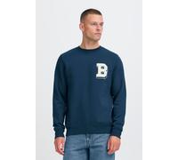 Rundhalspullover BLEND "BHBade", Herren, Gr. M, marineblaus, Sweatware, 60% Baumwolle, 40% Polyester, unifarben, normal normal, Rundhals, Pullover Rundhalspullover, Lässiger Sweatpullover mit Stickere