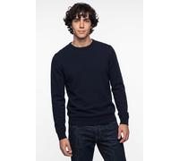 Rundhalspullover BLEND "BHBAGGE CREW KNIT", Herren, Gr. L, blau (schwarz beauty), Strick, Obermaterial: 60% Baumwolle, 20% Nylon, 20% Viskose, unifarben, regular fit normal, Rundhals, Bündchen, Pullov