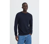 Rundhalspullover BLEND "BHBAGGE CREW KNIT", Herren, Gr. XXL, blau (salute), Strick, Obermaterial: 60% Baumwolle, 20% Nylon, 20% Viskose, meliert, regular fit normal, Rundhals, Bündchen, Pullover Rundh