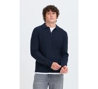 Rundhalspullover BLEND "BHBOS KNIT", Herren, Gr. S, blau (deep depths), Strick, Obermaterial: 70% Nylon, 30% Wolle, unifarben, regular fit normal, Rundhals, Bündchen, Pullover Rundhalspullover, Materi