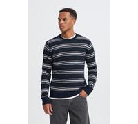 Rundhalspullover BLEND "BHBRANKO CREW KNIT STRIPE", Herren, Gr. XL, blau (salute), Strick, Obermaterial: 60% Wolle, 40% Nylon, gestreift, regular fit normal, Rundhals, Bündchen, Pullover Rundhalspullo