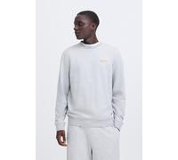 Rundhalspullover BLEND "BHBrody", Herren, Gr. XL, griffin melange, Sweatware, 60% Baumwolle, 40% Polyester, bedruckt, Basic, normal normal, Rundhals, Pullover Rundhalspullover, Lässiges Sweatshirt mit