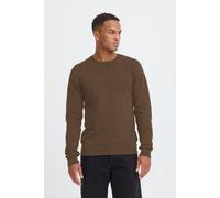 Rundhalspullover BLEND "BHBRYAN CREW", Herren, Gr. M, slate schwarz, Strick, Obermaterial: 70% Baumwolle, 30% Nylon, unifarben, regular fit hüftbedeckend, Rundhals, Strickbündchen, Pullover Rundhalspu