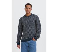 Rundhalspullover BLEND "BHDONG CREW", Herren, Gr. S, blau (salute), Strick, Obermaterial: 100% Baumwolle, meliert, regular fit normal, Rundhals, Bündchen, Pullover Rundhalspullover, Baumwolle, regular