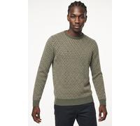 Rundhalspullover BLEND "BHDONG CREW", Herren, Gr. XXL, grün (deep depths), Strick, Obermaterial: 100% Baumwolle, meliert, regular fit normal, Rundhals, Bündchen, Pullover Rundhalspullover, Baumwolle, 