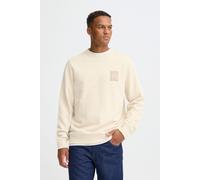 Rundhalspullover BLEND "BHFelica", Herren, Gr. S, oyster grau, Sweatware, 100% Baumwolle, unifarben, Basic, normal normal, Rundhals, Pullover Rundhalspullover, Klassisches Sweatshirt mit Stickerei (98