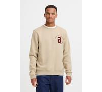 Rundhalspullover BLEND "BHFlorian", Herren, Gr. XL, crockery, Sweatware, 50% Baumwolle, 50% Polyester, unifarben, normal normal, Rundhals, Pullover Rundhalspullover, Lässiger Sweatpullover mit Sticker
