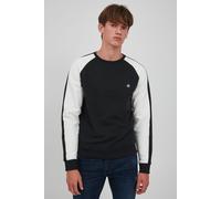 Rundhalspullover BLEND "BHNeville", Herren, Gr. L, schwarz, Sweatware, 80% Baumwolle, 20% Polyester, gemustert, regular fit normal, Rundhals, Raglanärmel, Sweatshirts Rundhalspullover, Sweatshirt mit 