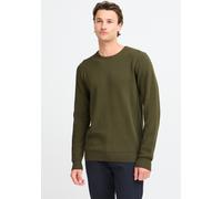 Strickpullover BLEND "BHRedhill", Herren, Gr. S, forest night, Feinstrick, 100% Baumwolle, Strukturmuster, Basic, regular fit normal, Rundhals, eingesetzt, Pullover Strickpullover, Stilvoller Strickpu