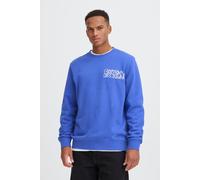 Rundhalspullover BLEND "BHSun", Herren, Gr. M, dazzling blau, Sweatware, 100% Baumwolle, bedruckt, Basic, normal normal, Rundhals, Pullover Rundhalspullover, Lässiges Sweatshirt mit Backprint (4524566