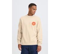Rundhalspullover BLEND "BHSun", Herren, Gr. XL, oyster gray, Sweatware, 100% Baumwolle, Basic, normal normal, Rundhals, Pullover Rundhalspullover, Modernes Sweatshirt mit großem Backprint (90009331-XL