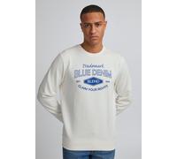 Rundhalspullover BLEND "BHSweatshirt", Herren, Gr. XL, weiß (snow weiß), Sweatware, 100% Baumwolle, bedruckt, regular fit normal, Rundhals, eng, Pullover Rundhalspullover, Klassisches Sweatshirt mit R