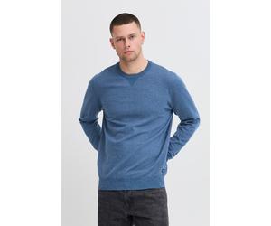 Rundhalspullover BLEND "Pullover", Herren, Gr. XL, blau (copen blau), Strick, Obermaterial: 100% Polyester, unifarben, regular fit normal, Rundhals, Bündchen, Pullover Rundhalspullover, Kunstfaser (28