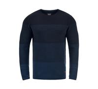 Rundhalspullover BLEND "BHBenno", Herren, Gr. L, blau (schwarz navy blau), Feinstrick, 100% Baumwolle, regular fit, Rundhals, eingesetzt, Pullover Rundhalspullover, Strickpullover mit Farbverlauf (148