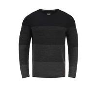 Rundhalspullover BLEND "BHBenno", Herren, Gr. M, schwarz, Feinstrick, 100% Baumwolle, regular fit, Rundhals, eingesetzt, Pullover Rundhalspullover, Strickpullover mit Farbverlauf (85784420-M) schwarz
