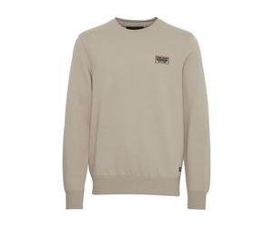 Rundhalspullover BLEND "Rundhalspullover BHKalip", Herren, Gr. M, braun (crockery), Obermaterial: 55% Polyester PES. 45% Baumwolle CO., Pullover Rundhalspullover (32657539-M) crockery
