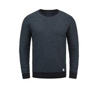 Rundhalspullover BLEND "Rundhalspullover BHNathan", Herren, Gr. XXL, blau (schwarz navy blau), Obermaterial: 100% Baumwolle CO., Pullover Rundhalspullover (65400709-XXL) schwarz navy blau