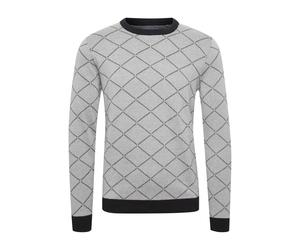 Rundhalspullover BLEND "Rundhalspullover BHNison", Herren, Gr. XL, grau (stone mix), Obermaterial: 75% Baumwolle CO. 25% Polyacryl PAN., Pullover Rundhalspullover (21553532-XL) stone mix