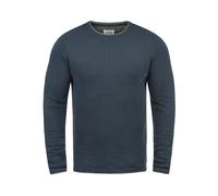 Rundhalspullover BLEND "Rundhalspullover BHOdin", Herren, Gr. XL, blau (mood indigo blau), Feinstrick, Obermaterial: 50% Baumwolle CO. 50% Polyacryl PAN., unifarben, casual, Rundhals, Langarm, Pullove