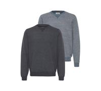 Rundhalspullover BLEND "Rundhalspullover BHPullover 2-Pack", Herren, Gr. XL, schwarz (marineblaus schwarz), Obermaterial: 100% Polyester PES., Pullover Rundhalspullover (45651138-XL) marineblaus schwa