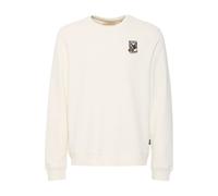 Rundhalspullover BLEND "BHSweatshirt", Herren, Gr. M, vanilla ice, Sweatware, 100% Baumwolle, bedruckt, Basic, regular fit normal, Rundhals, eingesetzt, Pullover, Klassischer Sweatpullover mit Rundhal