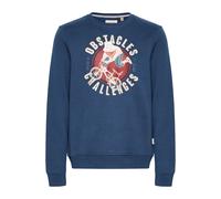 Rundhalspullover BLEND "Rundhalspullover BHSweatshirt", Herren, Gr. M, blau (marineblaus), Obermaterial: 60% Baumwolle CO. 40% Polyester PES., Pullover Rundhalspullover (93555826-M) marineblaus