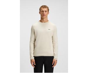 Rundhalspullover BOSS GREEN "K Ever-X CN", Damen, Gr. XL, open weiß131, Strick, Obermaterial: 100% Baumwolle, unifarben, hüftlang, Rundhals, Bündchen, Pullover Rundhalspullover (24646247-XL) open weiß