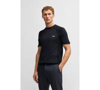 Rundhalspullover BOSS GREEN "Momentum Lite T24", Herren, Gr. L, blau (dunkelblau402), Strick, Obermaterial: 60% Baumwolle, 40% Polyester, unifarben, regular fit hüftbedeckend, Rundhals, angesetztes Bü