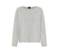 Rundhalspullover BOSS ORANGE "Faprosa Premium Damenmode", Damen, Gr. M, grau (light, pastel grau 056), Strick, Obermaterial: 50% Kaschmir, 50% Schurwolle, unifarben, hüftlang, Rundhals, Rollkante, Pul