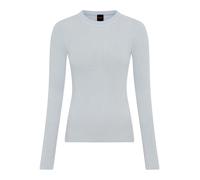 Rundhalspullover BOSS ORANGE "Fennoni Premium Damenmode", Damen, Gr. L (40), light, pastel blau 456, Feinstrick, Obermaterial: 60% Schurwolle, 40% Polyamid, unifarben, figurbetont hüftlang, Rundhals,