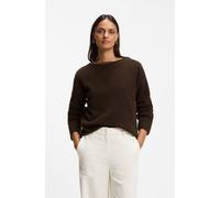 Rundhalspullover BOSS ORANGE "Follettino Premium Damenmode", Damen, Gr. XL, braun (medium braun 213), Strick, Obermaterial: 43% Alpaka, 29% Wolle, 28% Polyamid, unifarben, relaxed fit hüftbedeckend, R