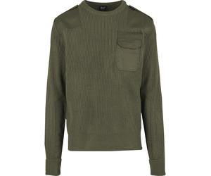 Rundhalspullover BRANDIT "Brandit Herren Military Sweater", Herren, Gr. XL, olive, 100% Polyacryl, unifarben, normal, Rundhals, Pullover Rundhalspullover (12084430-XL) olive