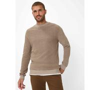 Rundhalspullover BRAX "Style ROB", Herren, Gr. 4XL, beige, Strick, 100% Baumwolle, Rundhals, Pullover (11516161-4XL) beige